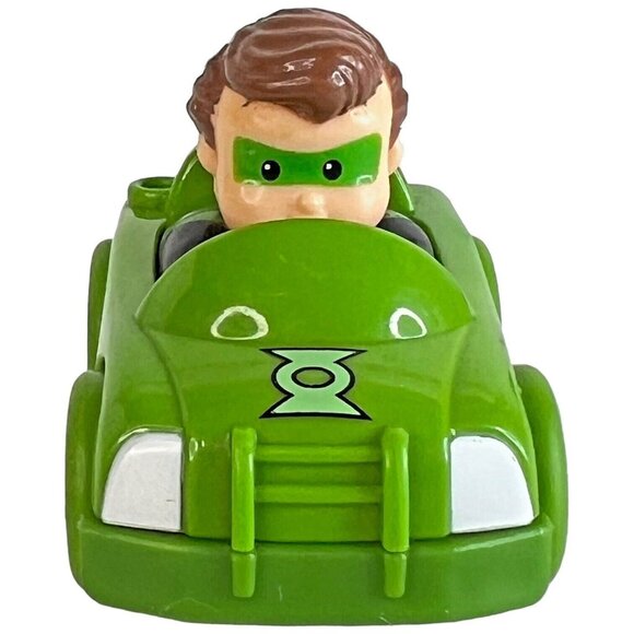 Fisher Price Little People Wheelies Batman & Green Lantern Figures DC Vehicles - Picture 2 of 11
